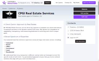 CPGI Real Estate Services website