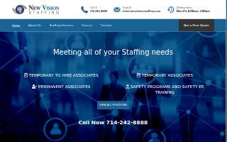New Vision Staffing website