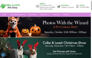 Collar and Leash Pet Shop website