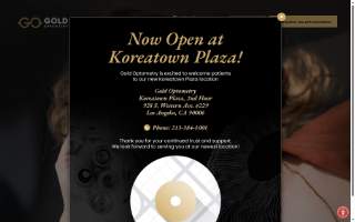 Gold Optometry of Garden Grove website