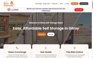 Gilroy Self Storage Depot website
