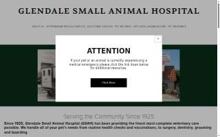 Glendale Small Animal Hospital website
