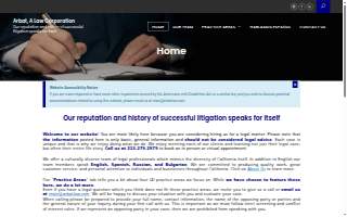 Arbat A Law Corporation website