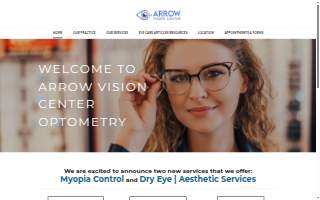 Arrow Vision Center Optometry of Glendora website