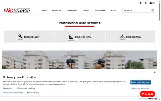Velo Pro Cyclery website