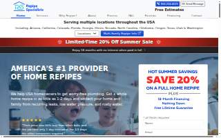 Repipe Plumbing Solutions website