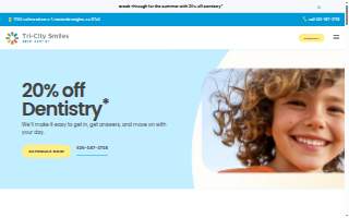 Tri-City Smiles Kids' Dentist website