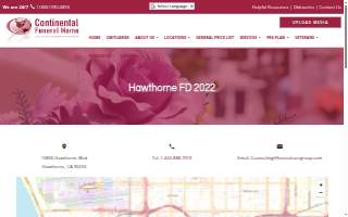 Continental Funeral Home website