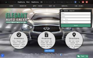 Elegant Auto Sales website