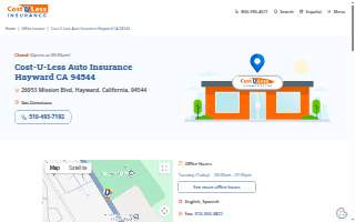 Cost-U-Less Insurance of Hayward website