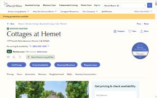 Cottages at Hemet website