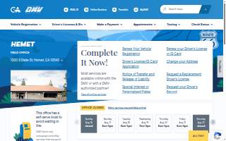 Hemet DMV website