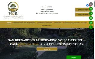 H & R Gardening and Landscaping website