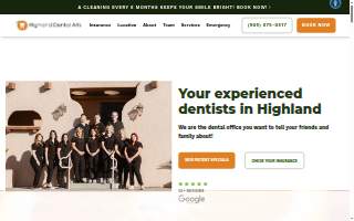 Highland Dental Arts website