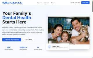 Highland Family Dentistry website