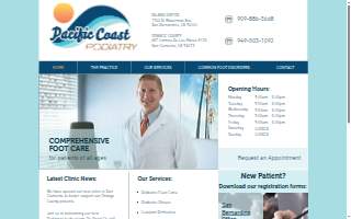 Pacific Coast Podiatry of Highland website