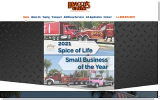 Braccos Towing & Transport Inc website