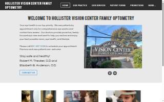 Hollister Vision Center Family Optometry website