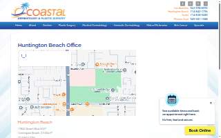 Coastal Dermatology and Plastic Surgery of Huntington Beach website