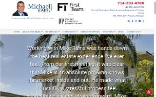 Mike Rains - First Team Real Estate -Seacliff Huntington Beach website