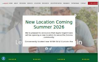 Apple Urgent Care of Indio website