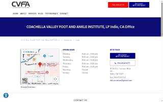 Coachella Valley Foot and Ankle of Indio website