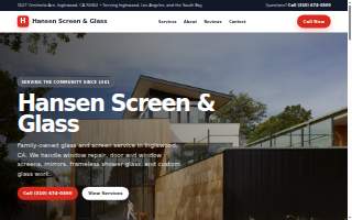 Hansen Screen & Glass website