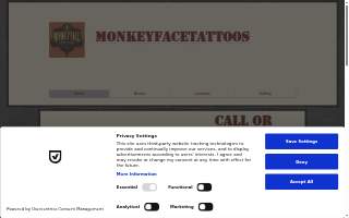 Monkey Face Tattoos website