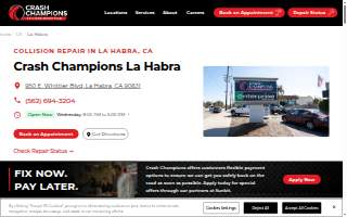 Crash Champions Collision Repair La Habra website