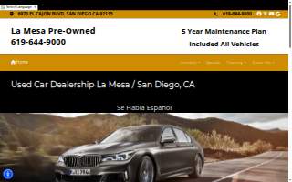 La Mesa Pre-Owned website