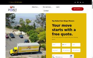 On Point Moving website