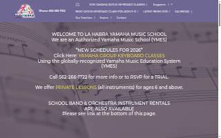 La Habra Yamaha Music School of La Mirada website