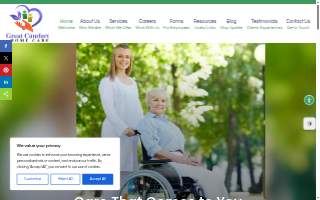 Great Comfort Home Care website