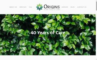 Origins Home Health Care website