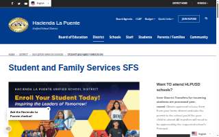 Hacienda La Puente Unified School District - Student Services Center website