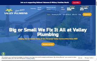 Valley Plumbing of La Quinta website