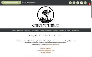Citrus Veterinary Clinic website