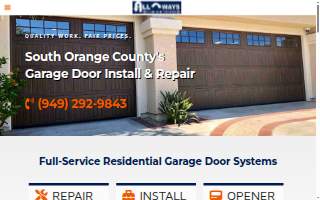 All Ways Garage Doors of Ladera Ranch website