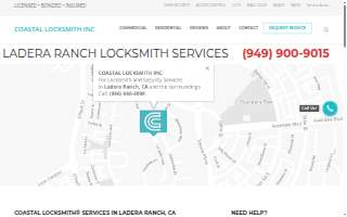 Coastal Locksmith Inc. of Ladera Ranch website