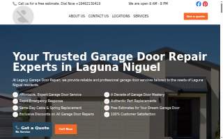 Legacy Garage Door Repair website