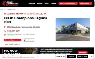 Crash Champions Collision Repair Laguna Hills website