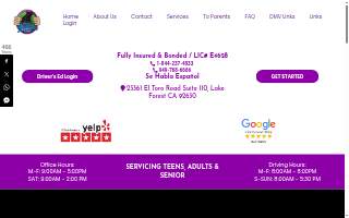 Aa Teen Driving Academy of Laguna Niguel website