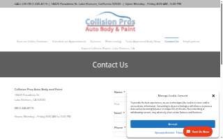 Collision Pros Auto Body & Paint website