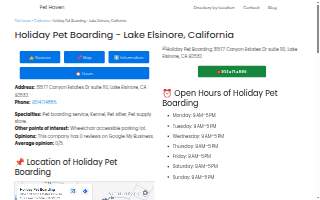 Holiday Pet Boarding website