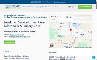 Summit Urgent Care of Lancaster website