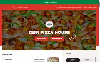 Desi Pizza Bite website