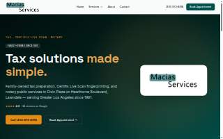 Macias Services, Tax, Notary Public & Live SCAN Services website
