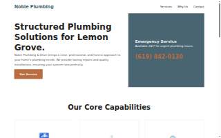 Noble Plumbing & Drain website