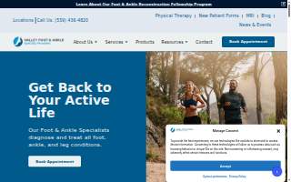 Valley Foot & Ankle Specialty Providers of Lemoore website