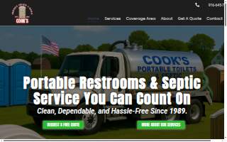 Cook's Septic Service & Portable Toilets website